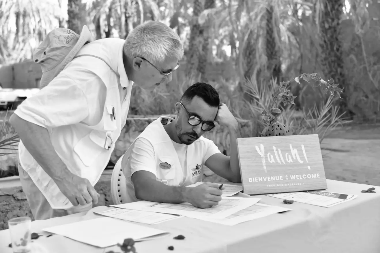 Trek des gazelles, yallah, bienvenue, accueil des participantes, l'équipe médicale